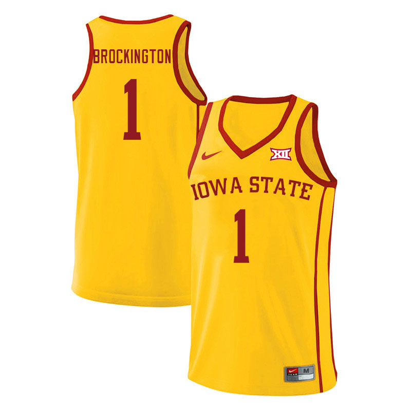 Men #1 Izaiah Brockington Iowa State Cyclones College Basketball Jerseys Sale-Yellow - Click Image to Close